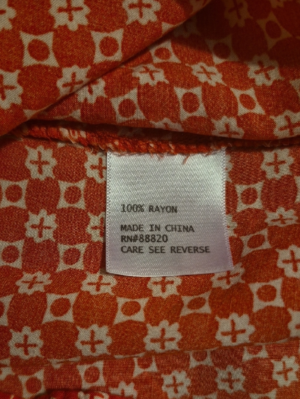 Ava Christine Red Geo-Print V-Neck Blouse - Picture 4 of 5